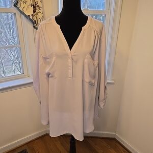 Torrid Harper Georgette Popover 3/4 Sleeve Office Flowy Blouse‎ 4X Light Purple
